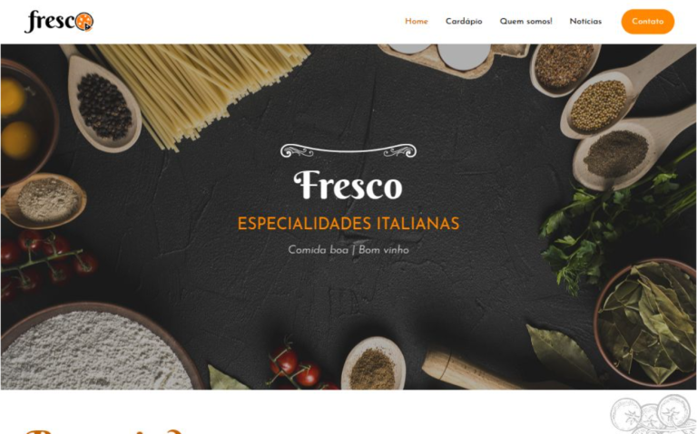 site do restaurante fresco
